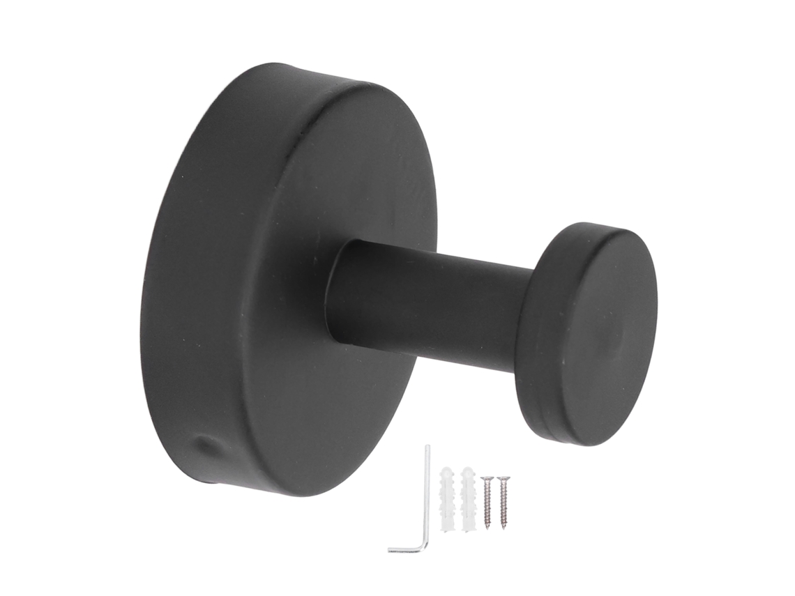 Gancho De Pared Negro De Acero Inoxidable 304 Para Toallas, Ropa, Sombreros, Baño, Cocina.
