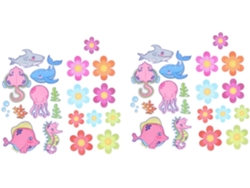 Juego de 20 pegatinas ecológicas para baño y cocina. Fáciles de instalar, sin pegamento. Slowmoose