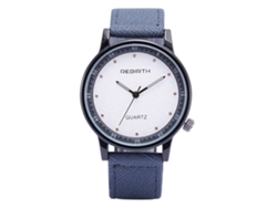 Reloj De Pulsera Analógico De Cuarzo Con Esfera Redonda Y Correa Ajustable De Pu, Estilo Clásico De Negocios (azul)