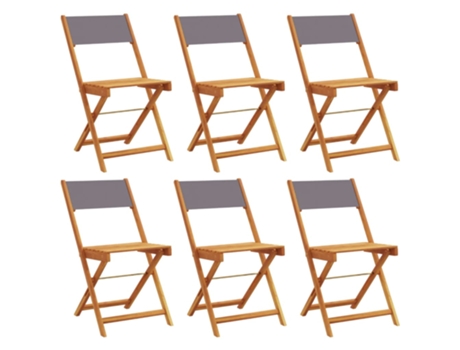 Conjunto 6 Silla De Jardín VIDAXL Antracita Madera