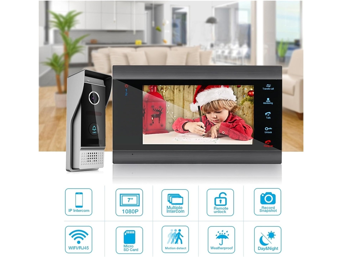 Visiophone Inteligente 1080p, Sistema De Interfono Vídeo Sin Filtro, Wi-fi, Ip