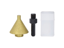 Broca biseladora de grano 50 de 50 mm de diámetro para amoladora angular con adaptador M14 para mármol, cuarzo y baldosas.
