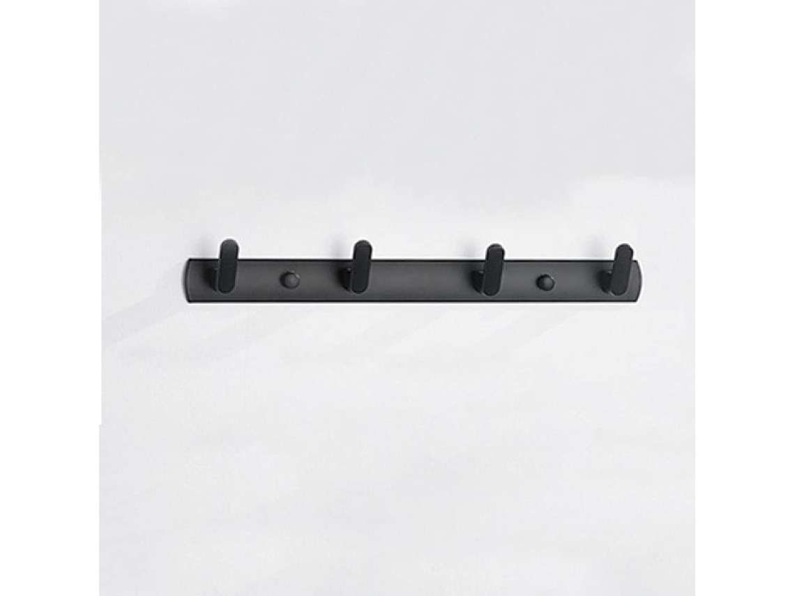 Perchero De 3/4/5/6 Plazas Con 4 Ganchos De Pared, Percha Resistente Y Riel Metálico Para Ganchos.