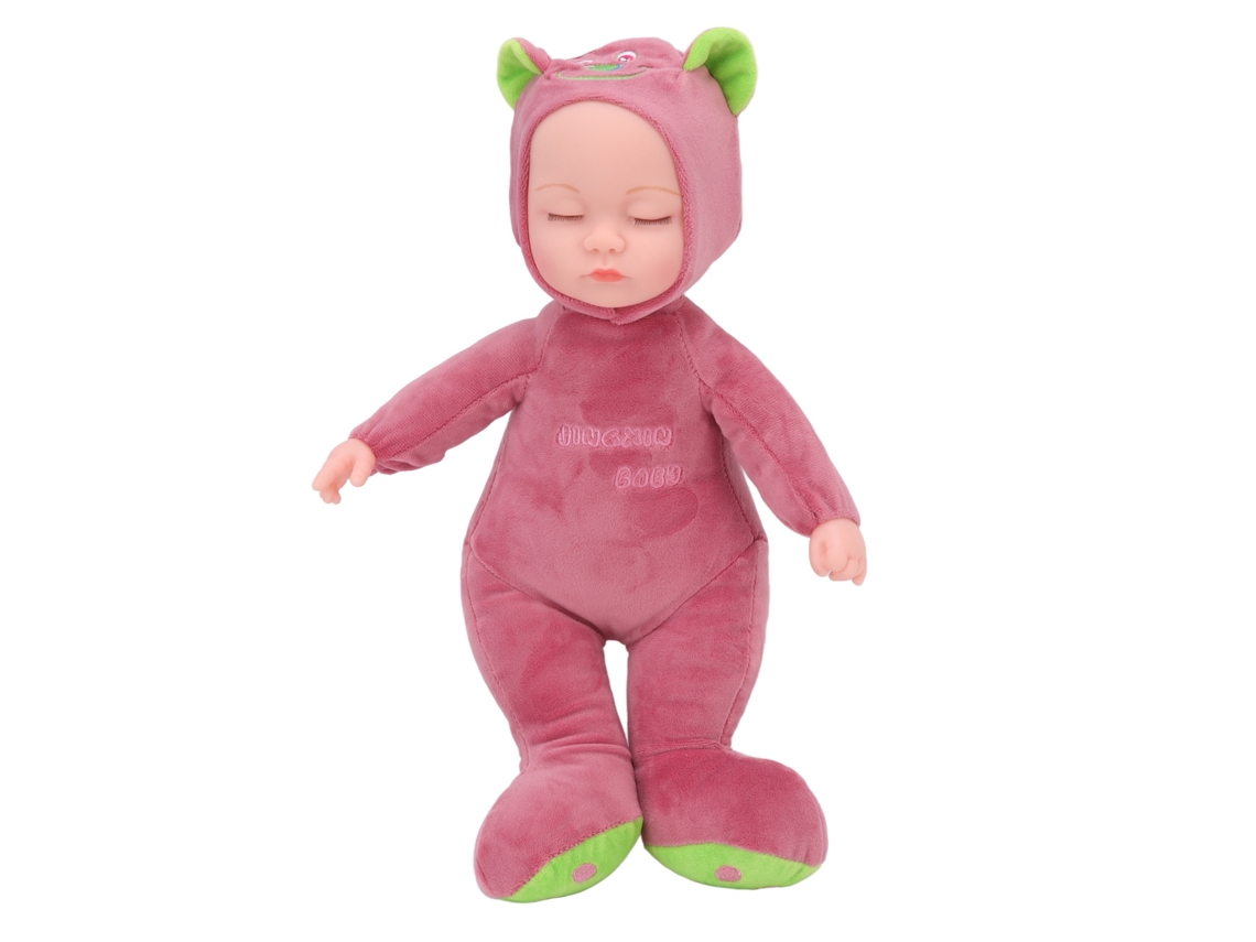 Muñeco de peluche de vinilo de 35 cm con luces y música para niños.
