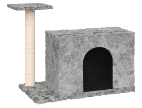 vidaXL Rascador para gatos con postes de sisal gris claro 51 cm