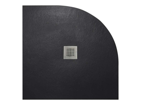 Plato de ducha cuarto de círculo STRATO 90x90 cm Negro Resistente y Fácil de instalar Baño Ducha