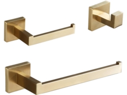 Juego de accesorios de baño en oro cepillado, montado en la pared RNEMITERY