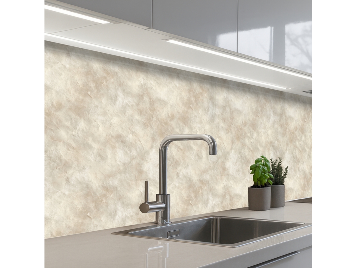 Salpicaderos De Cocina Beige - Estructura En Relieve - Piedra Natural 200x60 Cm