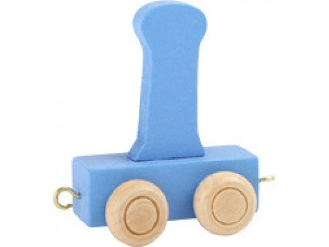 Tren de juguete Small Foot, letra I, madera, azul, 12 piezas