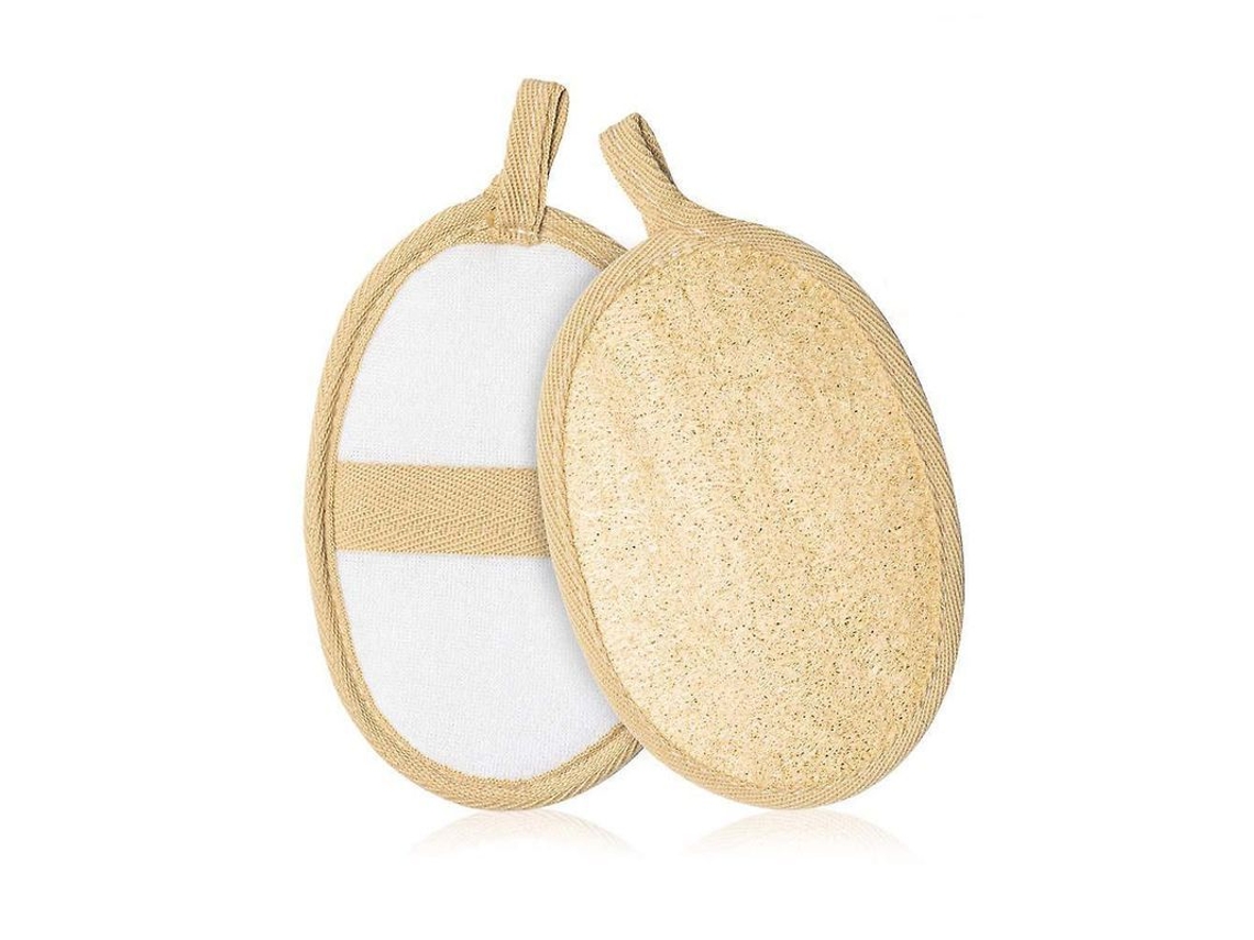 2026-4337-esponja De Lufa Natural 2 Pack, Exfoliante Corporal Para Ducha, Ideal Para Hombres Y Mujeres, Lufa Vegetal 100% Natural