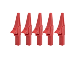 5 Pinzas De Seguridad J.60039 Con Conector De 4 Mm Para Instrumentos Electrónicos, Color Rojo.