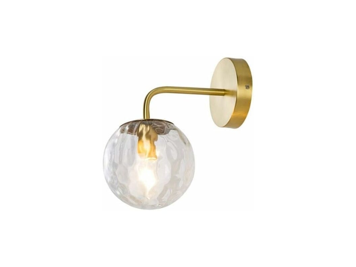 Aplique De Pared Moderno Estilo Nórdico Con Esfera Cristal Soporte Metal Latón: Sencilla Para Salón, Dormitorio, Pasillo Restaurante.