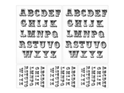 5 sellos de goma TPR transparentes para manualidades y álbumes de recortes, letras mayúsculas, T1771