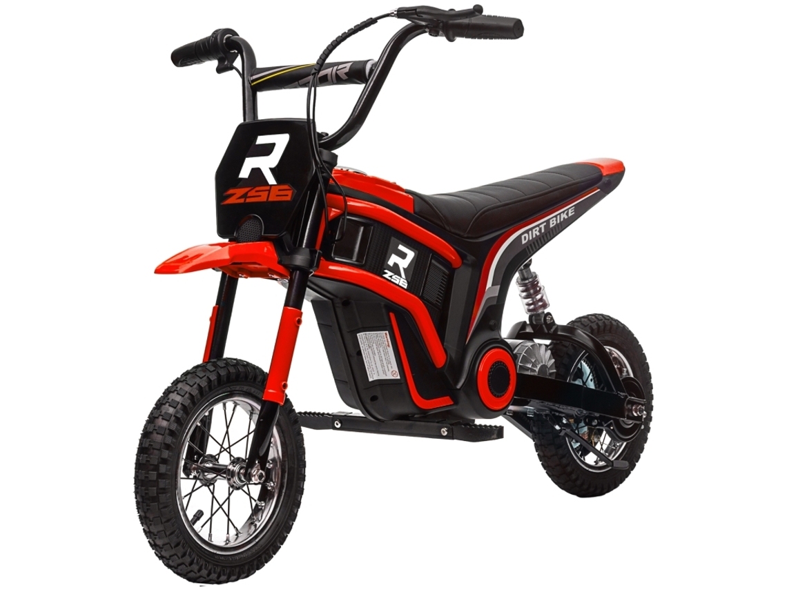 Motocicleta De 24 V Con Bocina, Faro, Acelerador Y Puños En El Manillar, Velocidad De 8 A 16 Km/h, Apta Para Niños De 8 A 12 Años, Color Rojo.