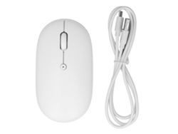 Mouse Bluetooth Recarregável Silencioso 1600 Dpi Design Ergonômico Para Celular Tablet Computador Branco