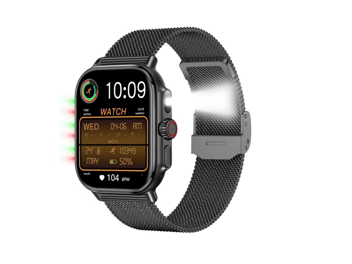 Smartwatch I120 1.95 Pulgadas Bluetooth Llamada Monitoreo De Salud Más De 100 Modos Deportivos Ip76 Impermeable Negro Yizhood