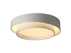 Lámpara de techo redonda empotrable 2026 con doble anillo, iluminación cálida, ideal para pasillos, luminaria interior blanca.