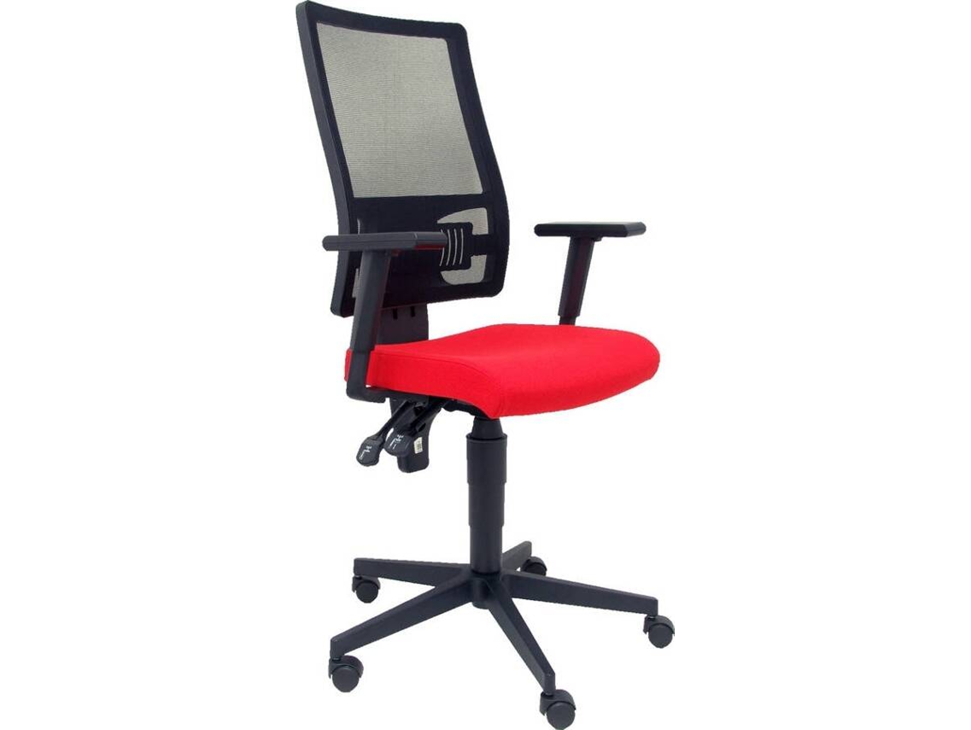 Silla de Escritorio Operativa PYC Povedilla Rojo (Brazos Ajustables - Malla)