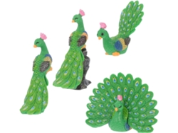 Figuras Miniatura De Pavo Real (4 Piezas), Decoraciones De Resina, Modelos De Micro Paisajes.