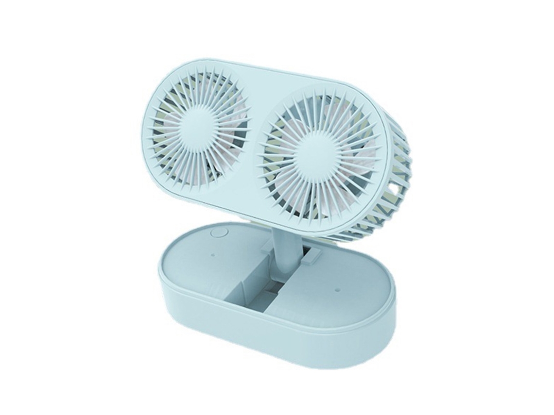 Mini Ventilador De Escritorio Usb Plegable Con Dos Aspas Para Oficina De Estudiantes - Azul