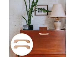 Tiradores Madera De Haya Natural 6 Unidades 96mm, Estilo Sencillo Para Puertas Y Cajones De Armario.