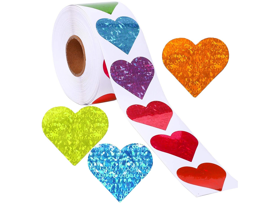 500 pegatinas en forma de corazón - Decoración para San Valentín y bodas NEVEANCE