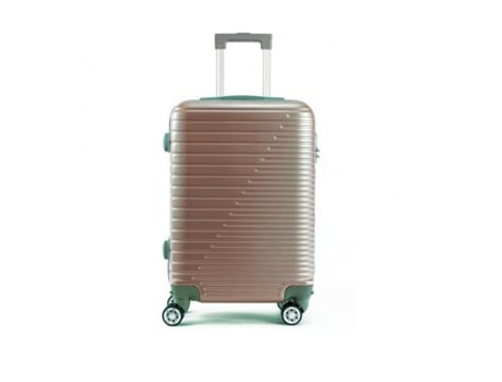 Maleta Equipaje De Mano Cabina Rigida Viaje Para Ryanair Vueling 4 Ruedas 360º Giratorias Color Oro Rosa (52X32X20Cm) DED