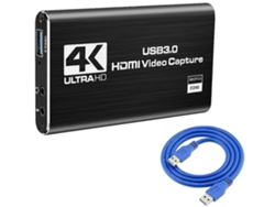 Tarjeta de captura de video 4k USB 3.0 para juegos, tarjeta de captura de video HD 1080p de baja latencia para transmisión de juegos, grabación Lalalamoli