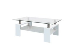 Mesa de Centro de Cristal Templado Missouri, Blanco 110x60 cm SALDOSYSTOCKS