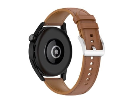 Correa de reloj inteligente de cuero genuino de 22 mm para Huawei Watch GT3 46 mm/GT2 46 mm/Samsung Galaxy Watch3 45 mm (marrón claro)