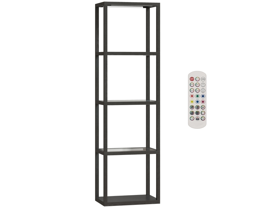 Lámpara De Pie De Cristal Rgb Con 4 Niveles De Intensidad, Mando A Distancia Y Función Musical - Color Negro.