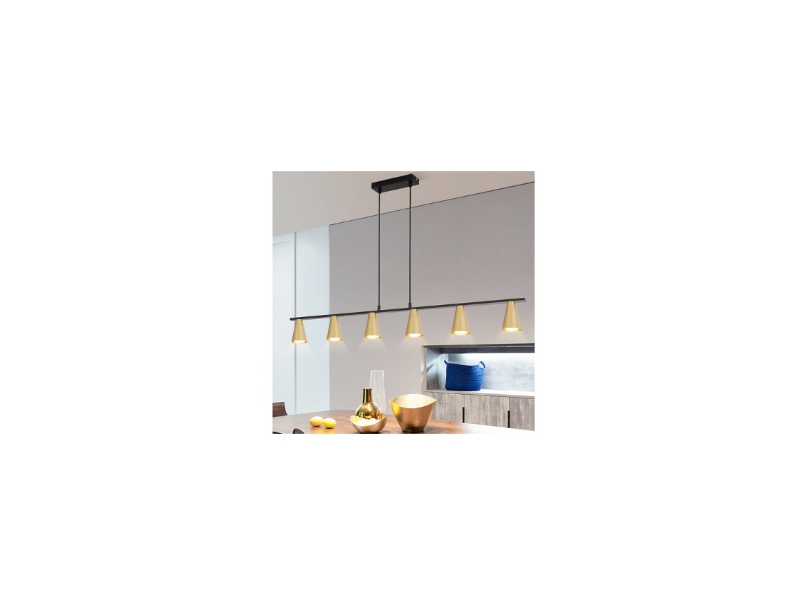 Zmh Lámpara Colgante Moderna Para Comedor, 6 Luces, Gu10, Para Salón, Pasillo