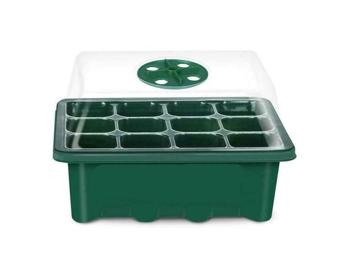Bandeja De Germinación De 12 Orificios Con Tapa Ajustable Y Control De Humedad Para Plántulas.