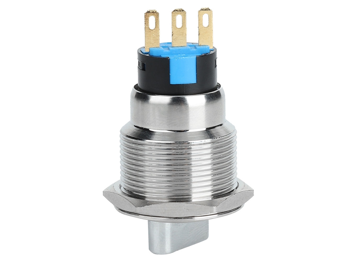 Conmutador De Cambio De Rotación De Acero Inoxidable 19mm Ip67 Interruptor Selectivo 3 Pines 2 Niveles