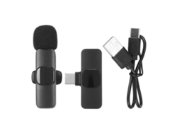 Micrófono De Solapa Inalámbrico Con Cancelación De Ruido, Recargable Mediante Usb Tipo C, Con Clip.