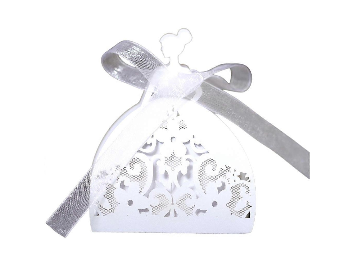 100 cajas de dulces con diseño de encaje floral, ideales para regalos de boda y chocolate. Hengjian