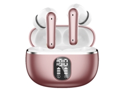 Auriculares Deportivos Rosa Oro Bluetooth 5.4 40h Pantalla Led 4 Micrófonos Enc Bajo Profundo