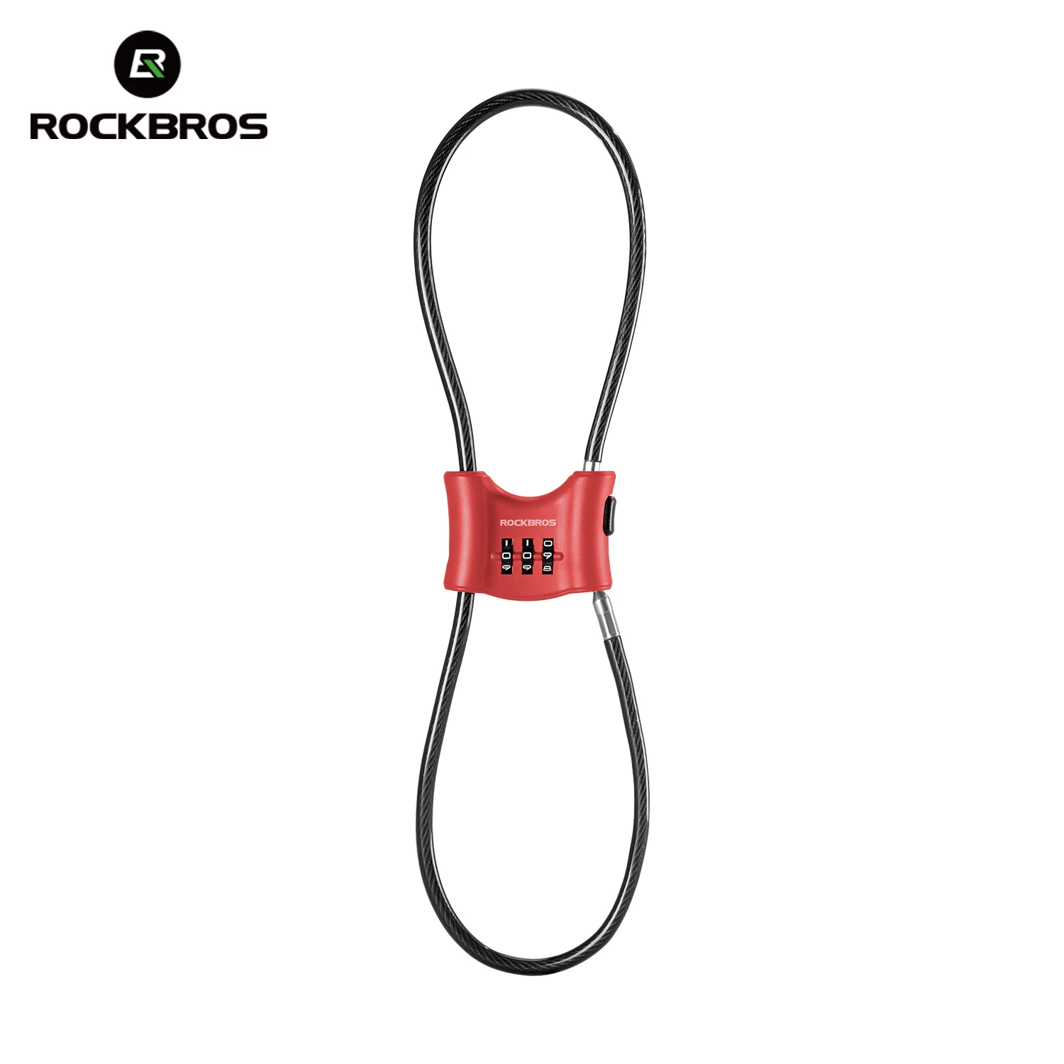 (rojo) Candado De Cable Portátil Para Bicicleta, Candado De Combinación De Tres Dígitos, Con Bloqueo Antirrobo Para Casco, Ajustable.