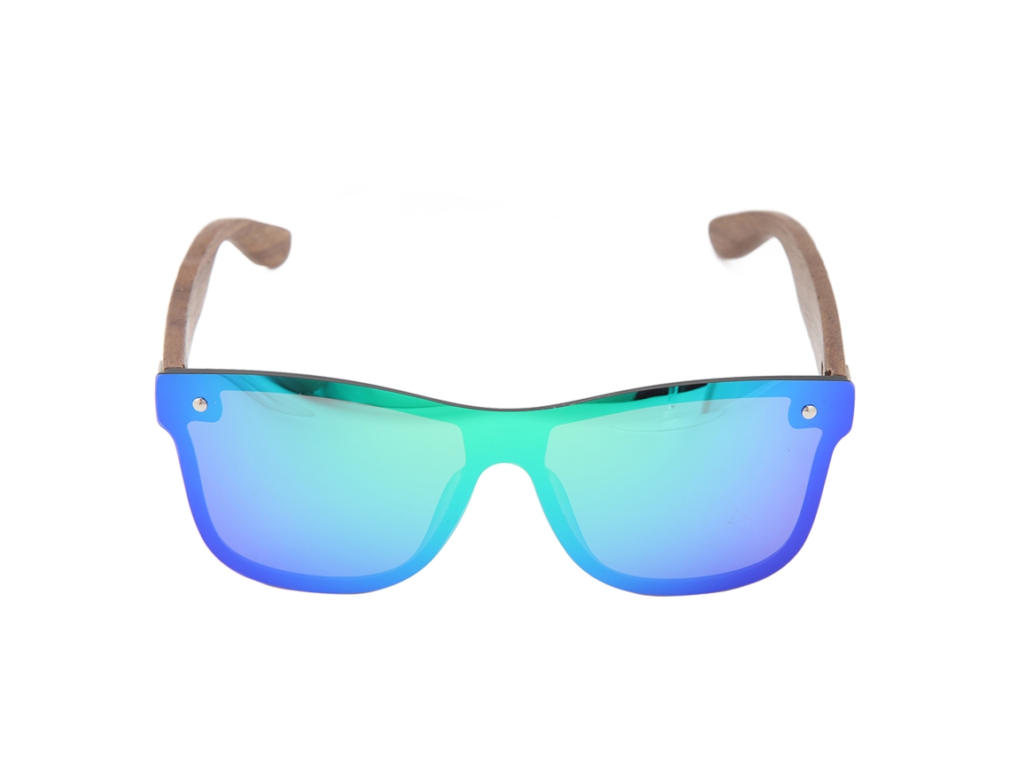 Gafas de sol polarizadas de alta gama de una sola pieza de madera de bambú verde mercurio