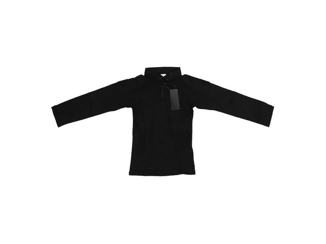 Camisa de combate unisex de manga larga negra, talla XL
