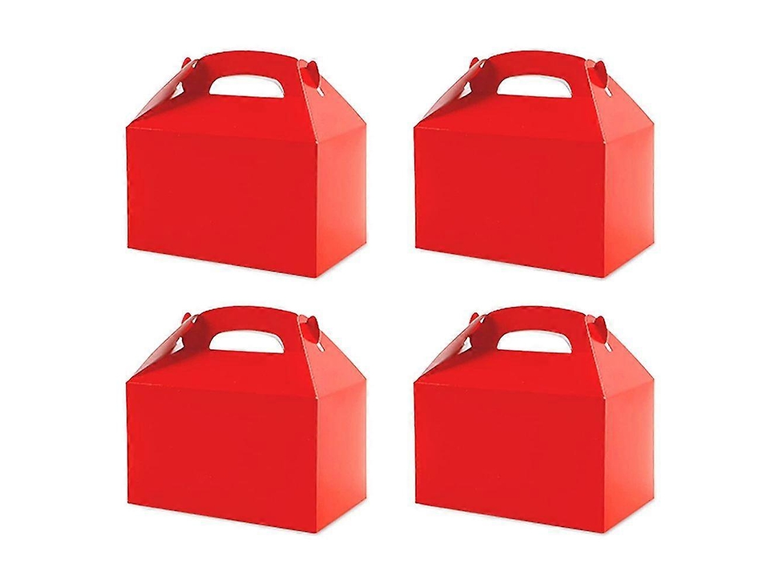 50 cajas blancas para regalos de fiesta, cajas de dulces con asas, bolsas de papel para galletas, modelo Gable B Hengjian
