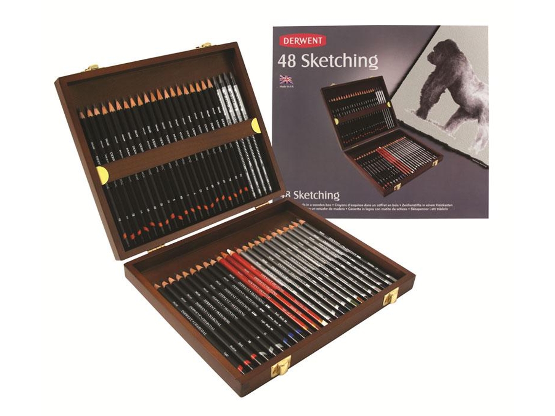 Lápices de Color DERWENT Caja de Madera Sketch (72 Colores)