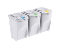 Conjunto de 3 Cubos de Basura-Cubo Blanco Sucio 3X35L WELLHOME