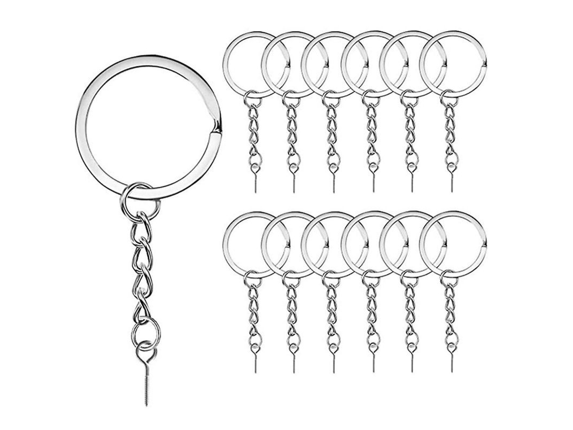 2026-100 Piezas Anillos Llavero Con Cadena De Aleación Durable Clavijas Ojo Tornillo Cierres Para Diy