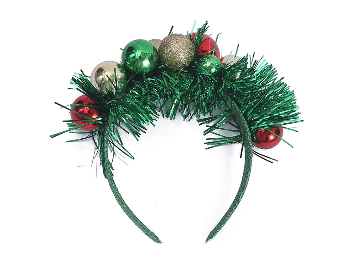 Tiara navideña en rojo y verde, accesorio de fiesta RNEMITERY