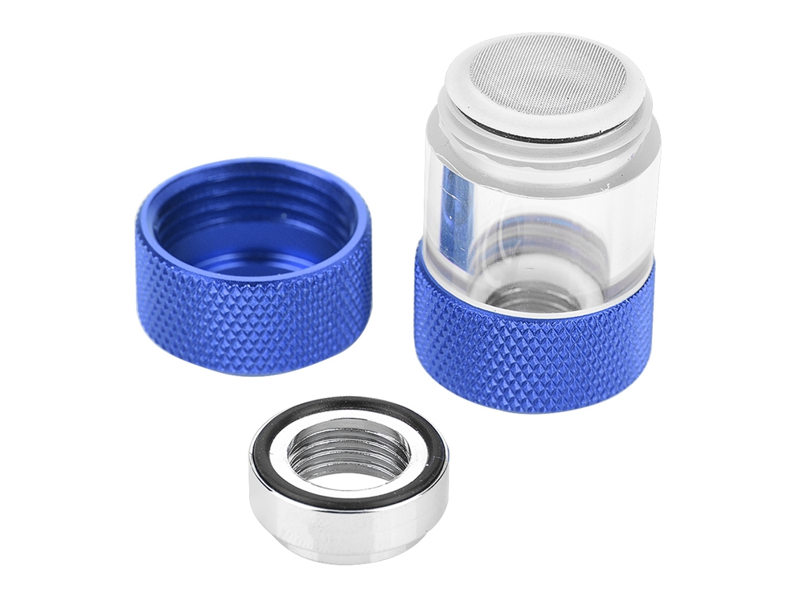 Filtro De Refrigeración Por Agua G1/4 Con Doble Rosca Interior Tubo Duro Metal Azul Zafiro