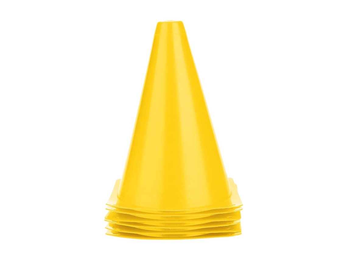 2026rebe-6pcs Conos De Entrenamiento Fútbol 18cm Barreras Plásticas Marca Balón Accesorio Amarillo
