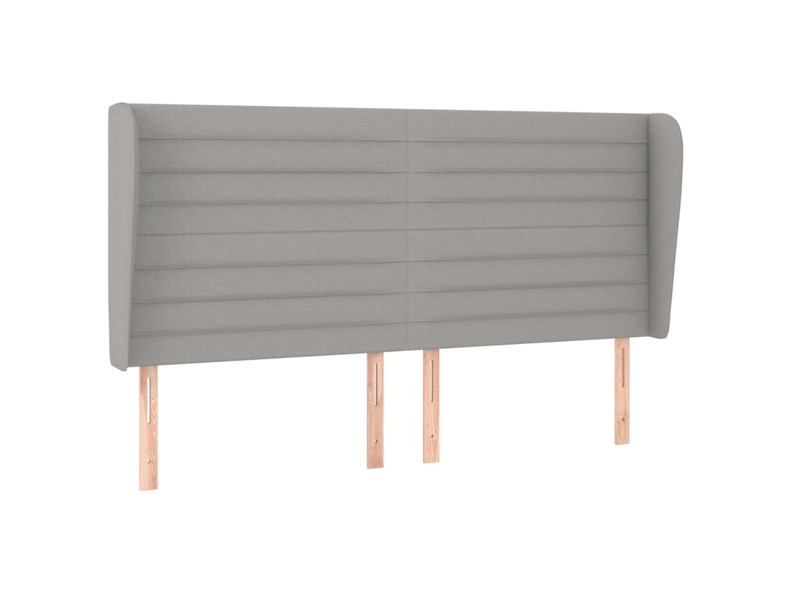 Maison Exclusive - Cabecero Con Orejas De Tela Gris Claro 163x23x118/128 Cm