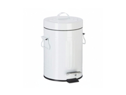 Relaxdays Cubo Basura Cocina Y Baño Con Pedal De Estilo Vintage, Metal, Blanco, 3 L