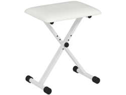 Taburete plegable para piano con altura ajustable y asiento de PU blanco, 39x29x37-47cm